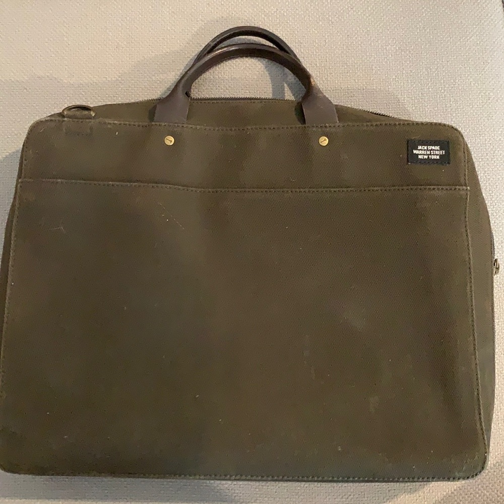 Jack Spade Slim Brief Case, hunter green canvas